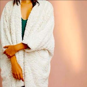 Anthropologie Faux Fur Cocoon Cardigan